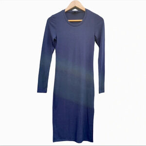 Aritzia Wilfred Free Women’s Blue Long Sleeve Crew Neck Bodycon Dress Sz S NW